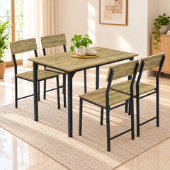 4-Seater Dining Table Set with Chairs – Finish Rectangular Dining Set