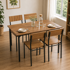 4-Seater Dining Table Set with Chairs – Finish Rectangular Dining Set