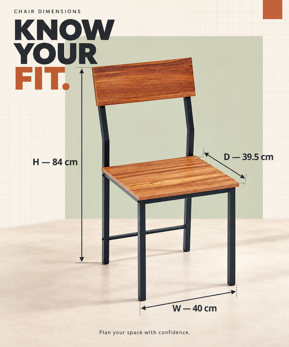 Set of 2 Chairs for Home, Kitchen, Office & Cafe