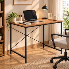 Minimalist Computer Desk with Metal Legs – Study Table for Home & Office