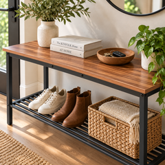 Urban Style Engineered Wood Entryway Bench Storage for Modern Homes