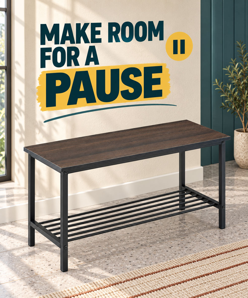 Urban Style Engineered Wood Entryway Bench Storage for Modern Homes