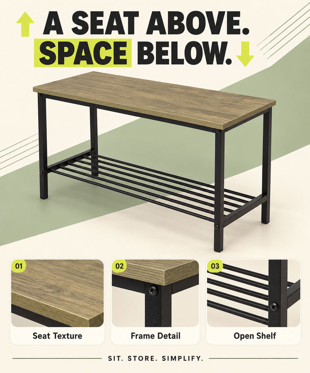Urban Style Engineered Wood Entryway Bench Storage for Modern Homes
