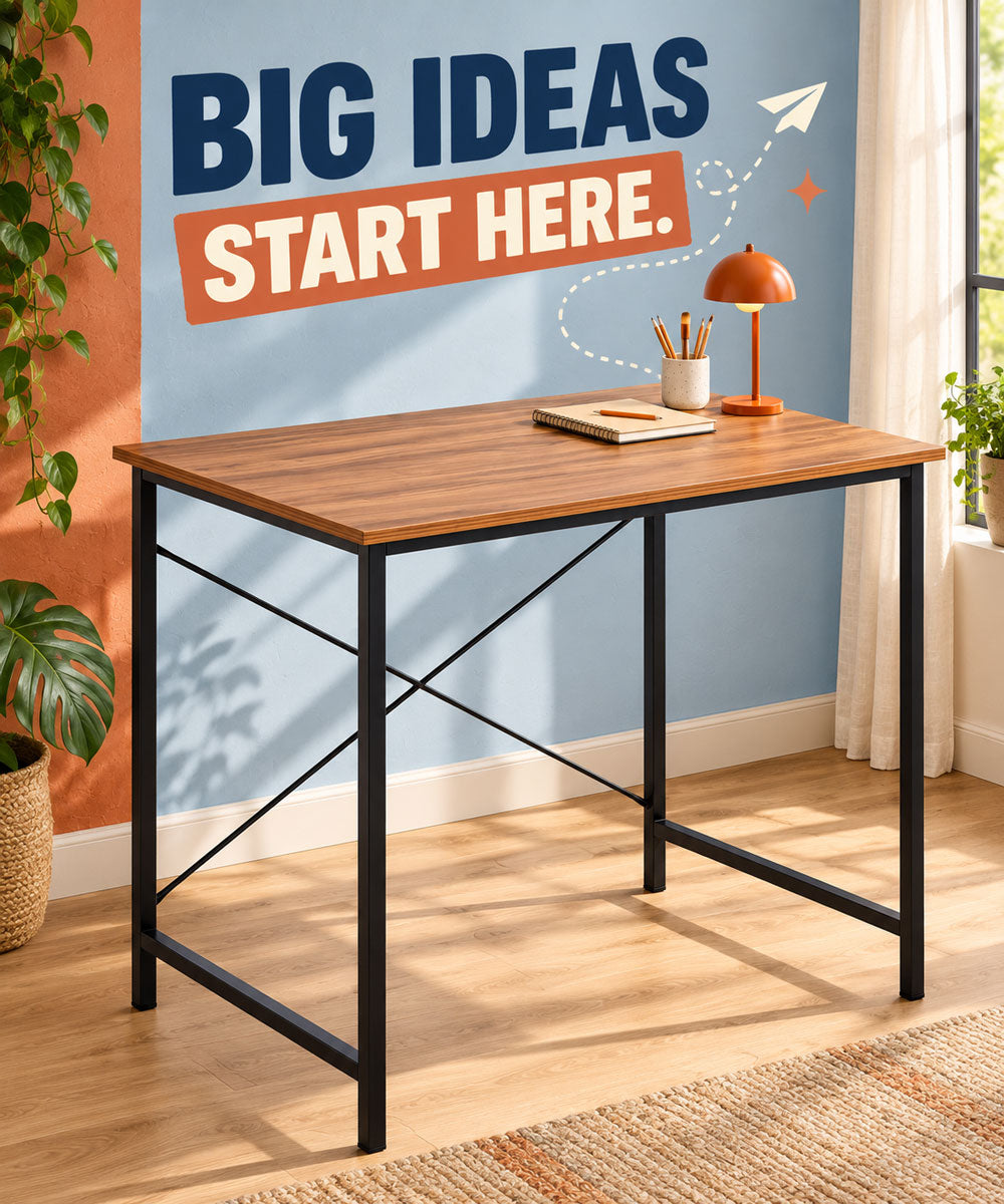 Minimalist Computer Desk with Metal Legs – Study Table for Home & Office