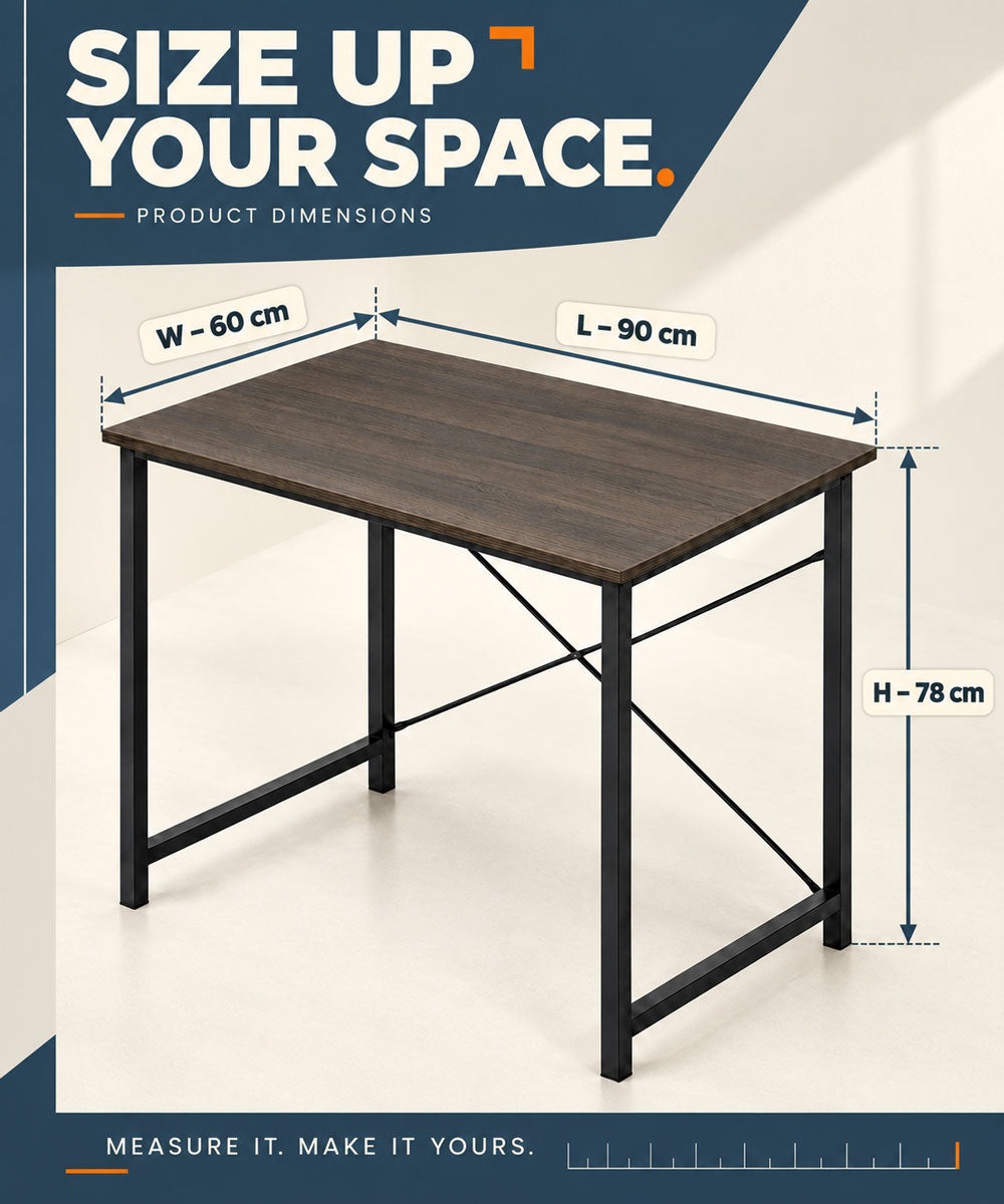Minimalist Computer Desk with Metal Legs – Study Table for Home & Office