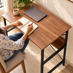 Modern Engineered Wooden Study Desk with Storage Shelf Computer Desk & Writing Table for Home & Office