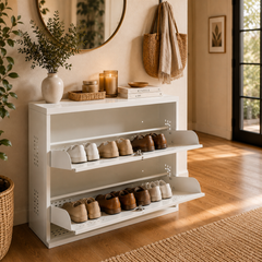 2-Tier Wall-Mounted Shoe Rack – Large Size Shoe Storage Organizer