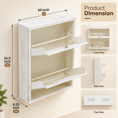 Wall-Mounted Metal 2-Tier Shoe Rack – Open Shoe Storage Shelf
