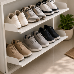 2-Tier Wall-Mounted Metal Shoe Rack – Large Size Shoe Storage Organizer