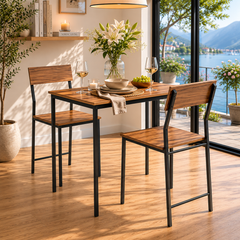 2-Seater Square Dining Table Set with Chairs – Finish Compact Dining Set